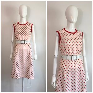 Vintage Mod 1960s 1970s Polka Dot Scooter Dress